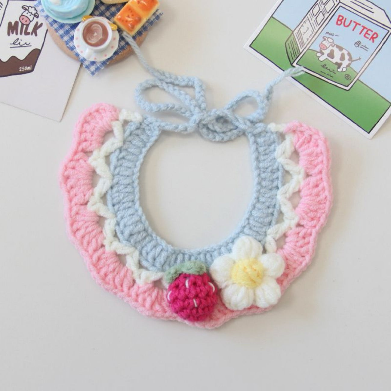 Pet Knitted Collar Crochet Style
